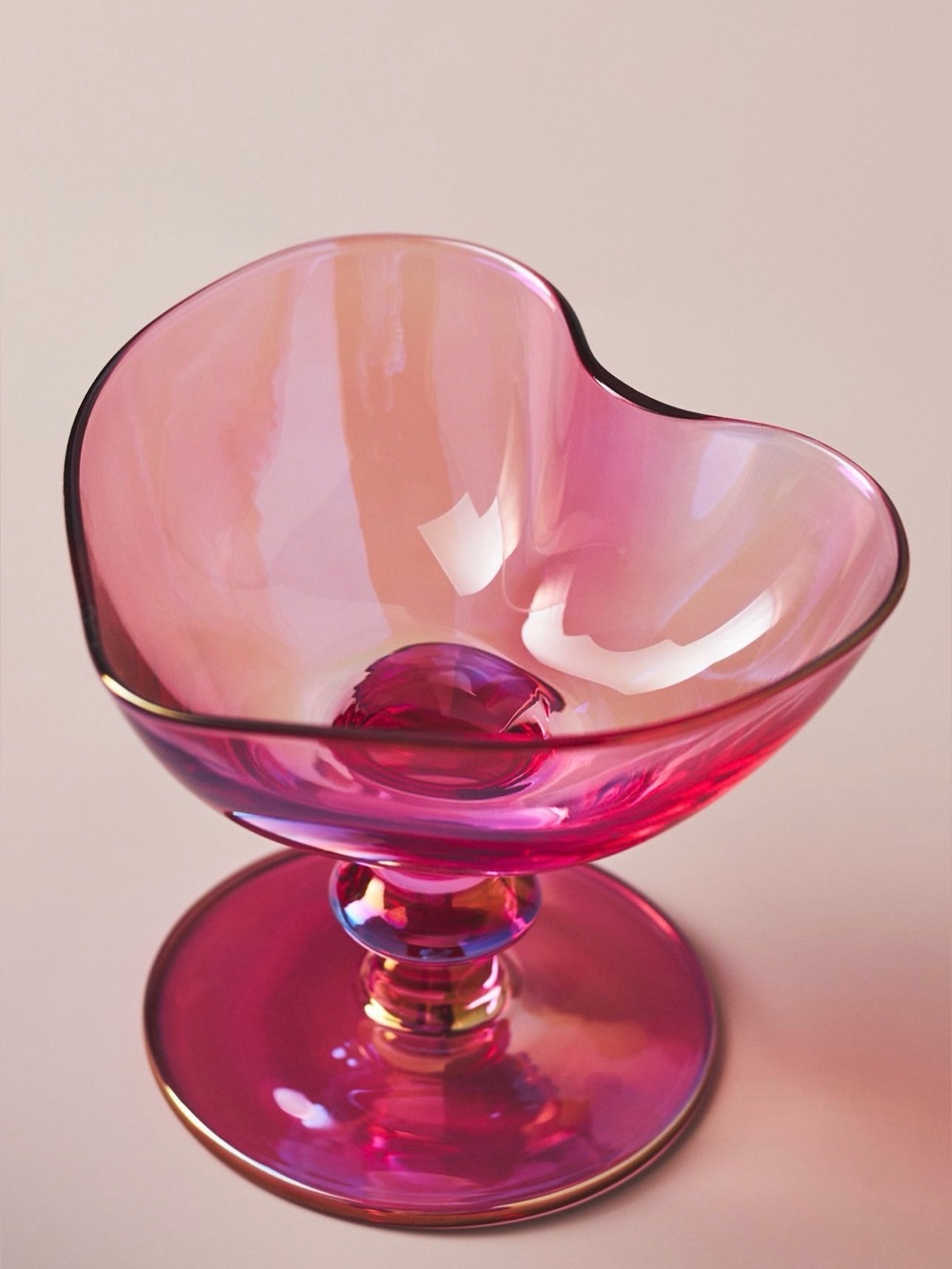 Anthropologie Valeria Heart Coupe Glass NWT